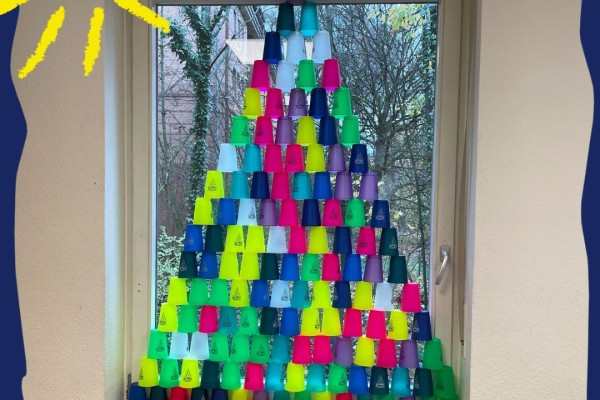 Balance-Challenge auf der Leiter